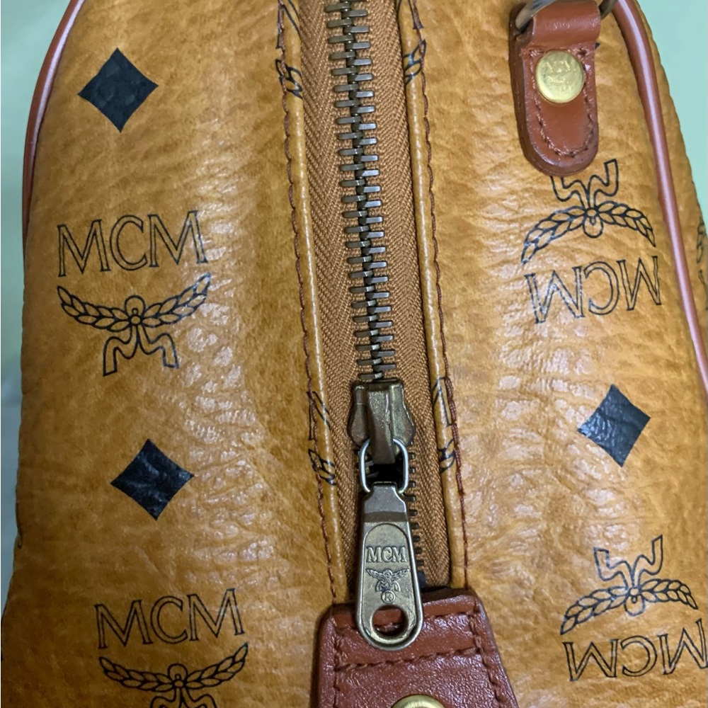 MCM Tan Satchel with Gold Accents - Picture 7 of 9